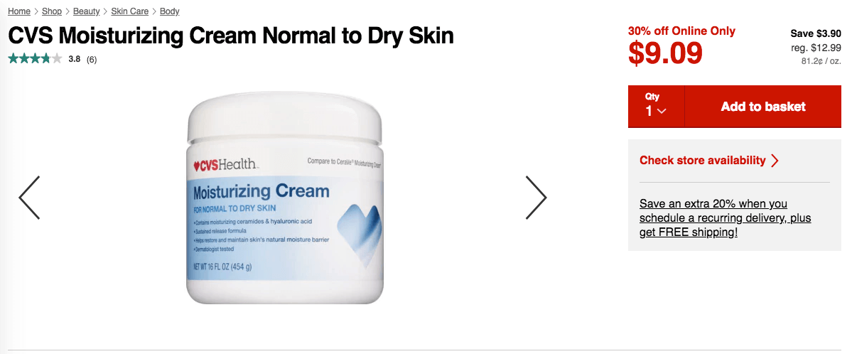 cvs health moisturizing cream