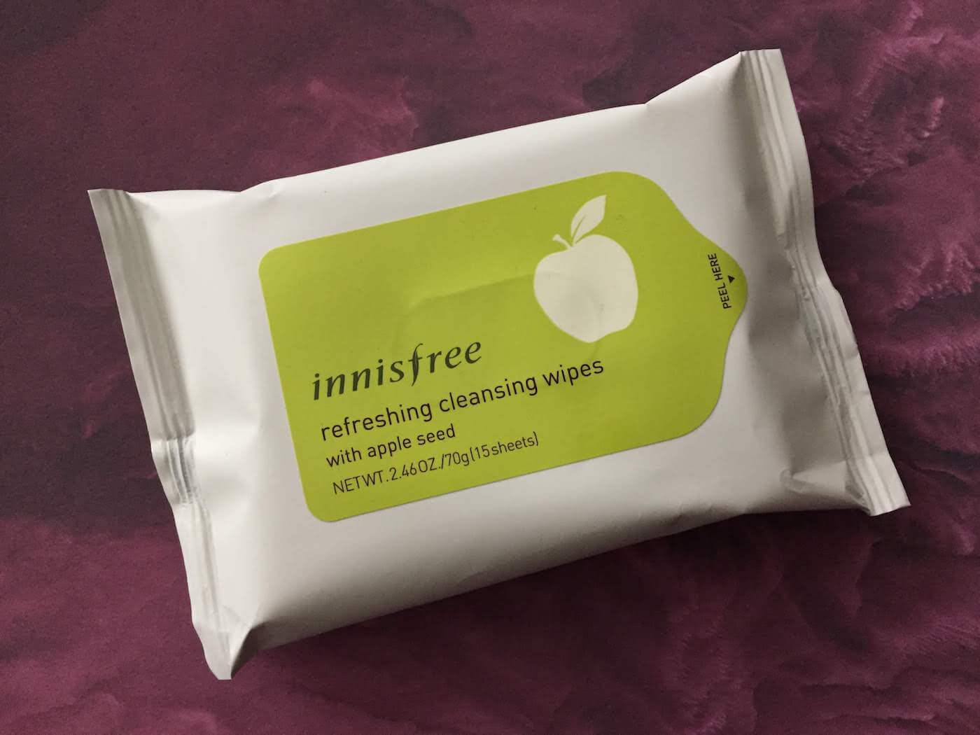 innisfree cleansing wipes apple seed review