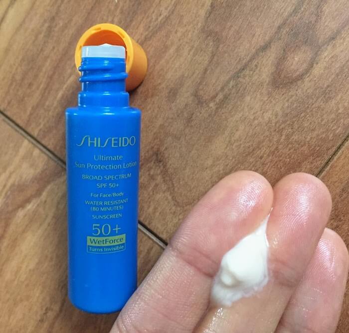 Shiseido Ultimate Sun Protection Lotion WetForce Sunscreen review: texture separation occurred
