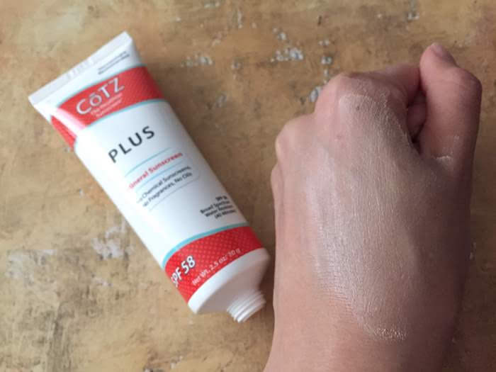 Cotz Plus SPF 58 Mineral Sunscreen texture review