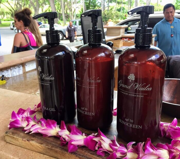 Grand Wailea Maui Review valet desk sunscreen