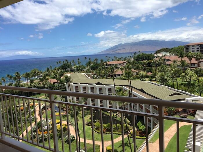 Grand Wailea Maui Review view from ocean view room balcony