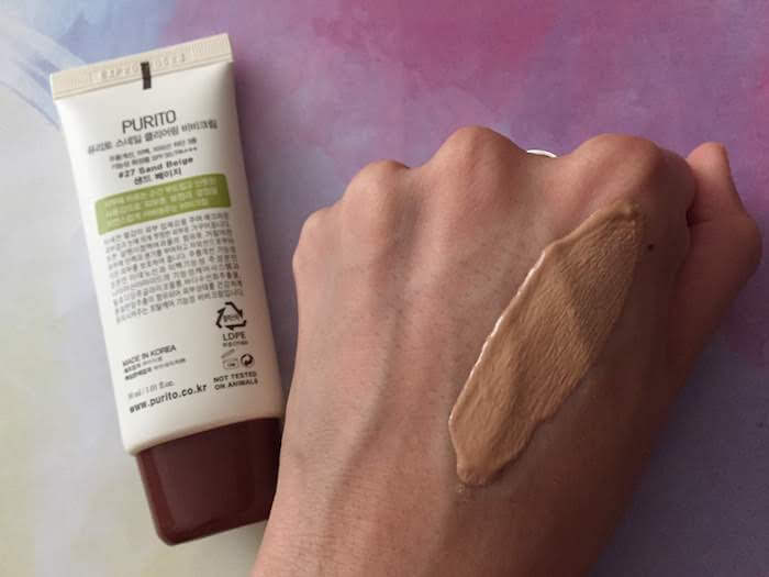 PURITO Snail Clearing BB Cream review No 27 Sand Beige shade