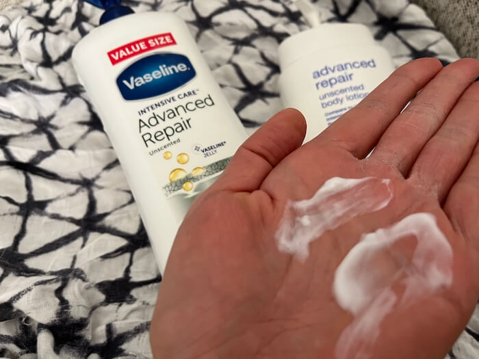 Target Up & Up Advanced Repair Body Lotion vs. Vaseline Intensive Care Advanced Repair Body Lotion review - the consistency of the two products is nearly identical