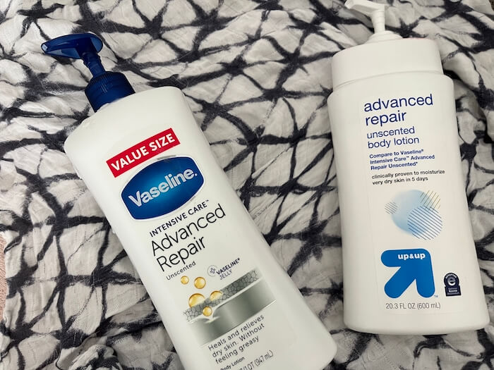 Target Up & Up Advanced Repair Body Lotion vs. Vaseline Intensive Care Advanced Repair Body Lotion